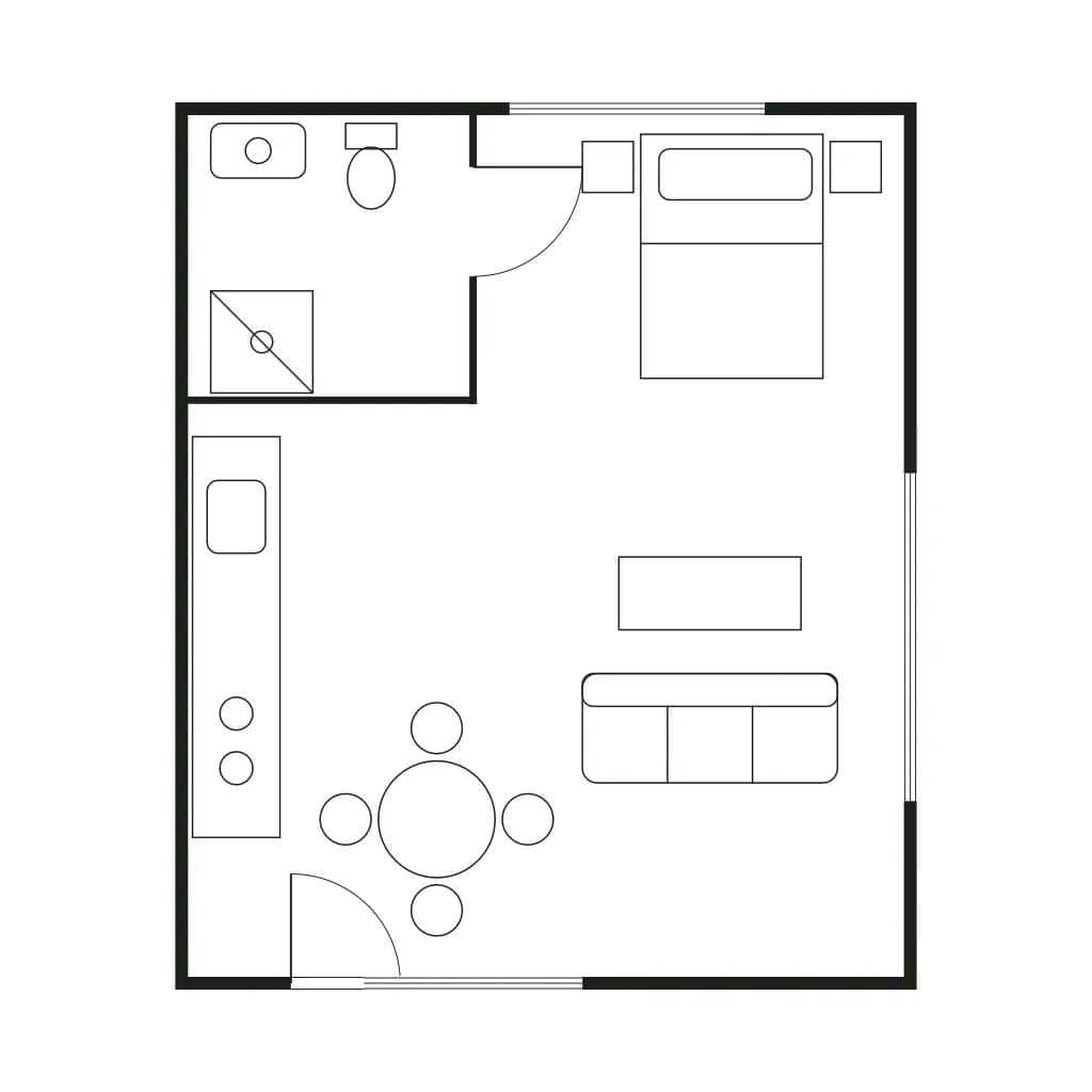 Floor plan of the Studio A1